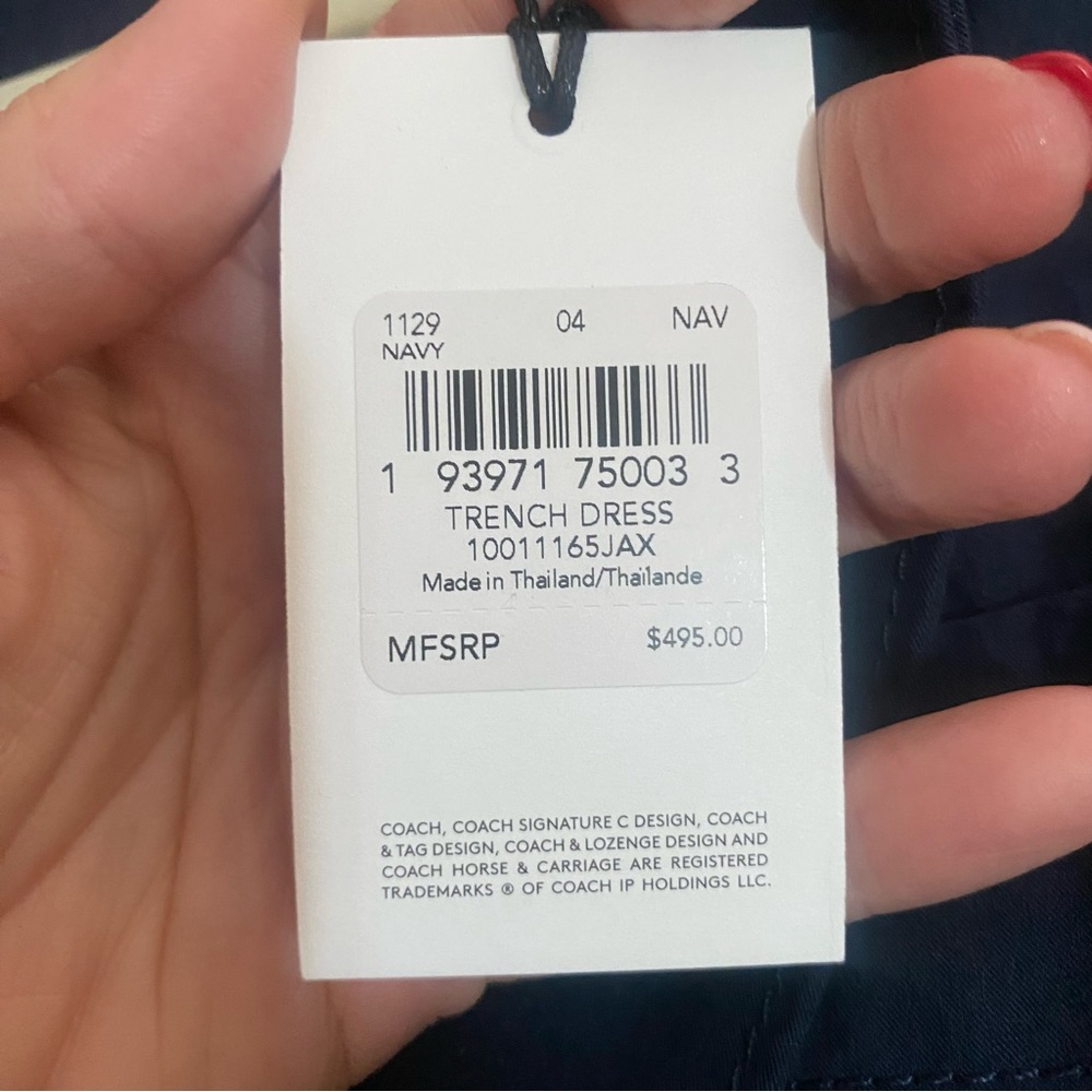 Coach Belted Navy Trench Dress NWT - Picture 8 of 16